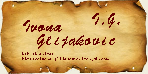 Ivona Glijaković vizit kartica